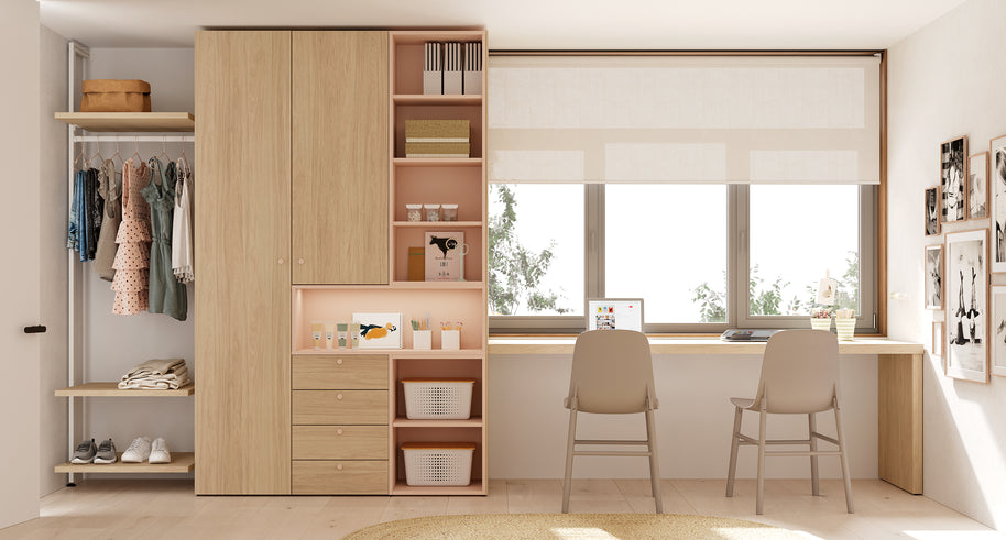 Double Study Space with Optional Storage