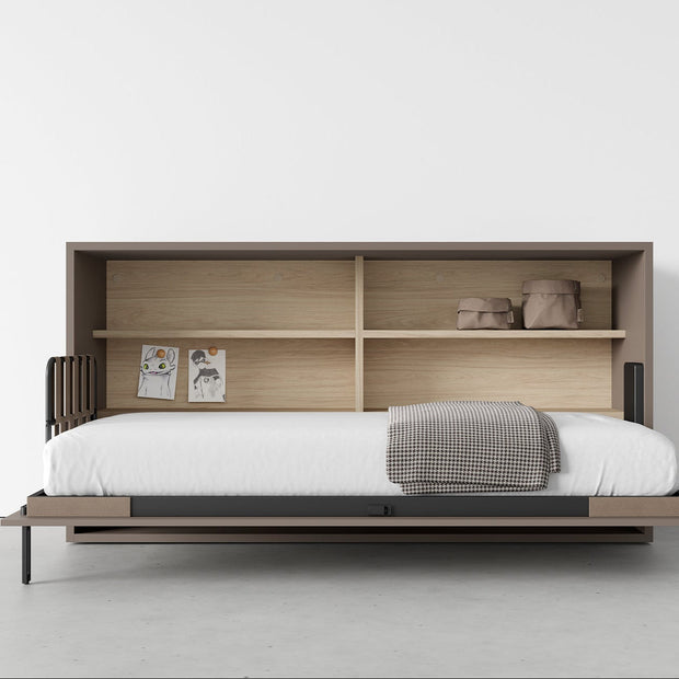 Horizontal Single Wall Bed in a Choice of Veneer