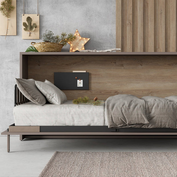 Horizontal Wall Bed in Wood Vaneer