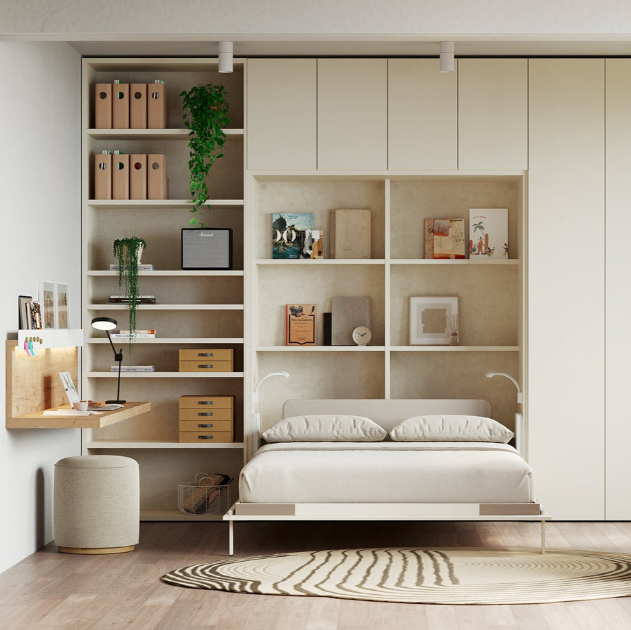 Double Wall Modern Murphy Bed in a choice of colours